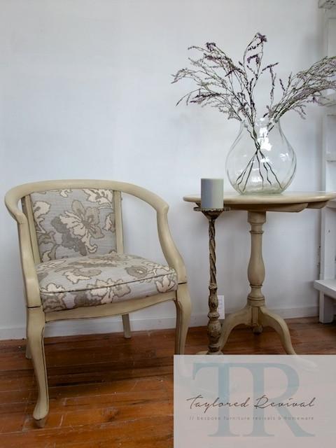 Commissioned chair and table set in Country Grey