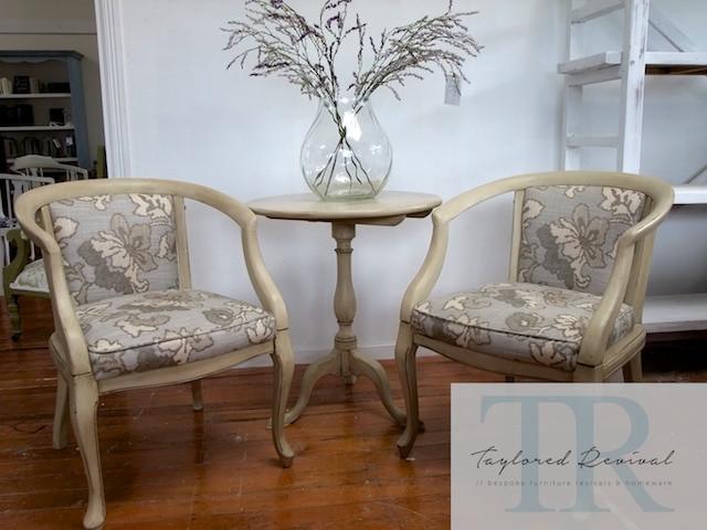 Commissioned chair and table set in Country Grey