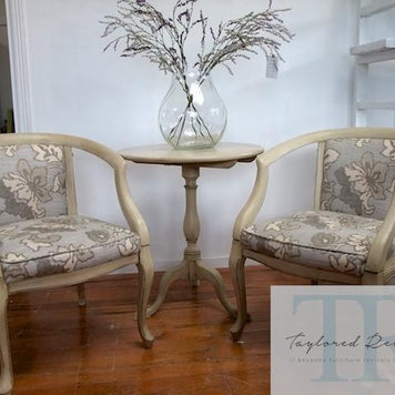 Commissioned chair and table set in Country Grey