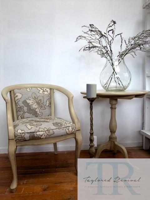 Commissioned chair and table set in Country Grey