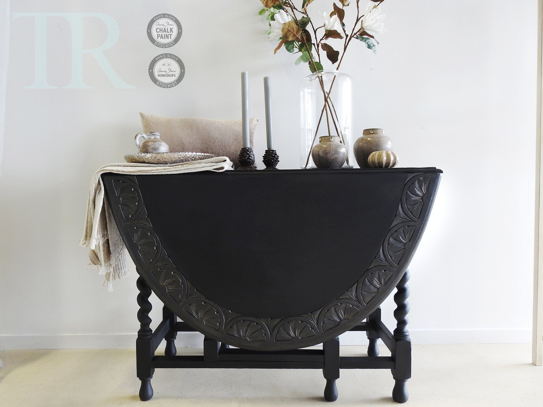 Not For Sale - Delia: Carved oak gate leg drop leaf table