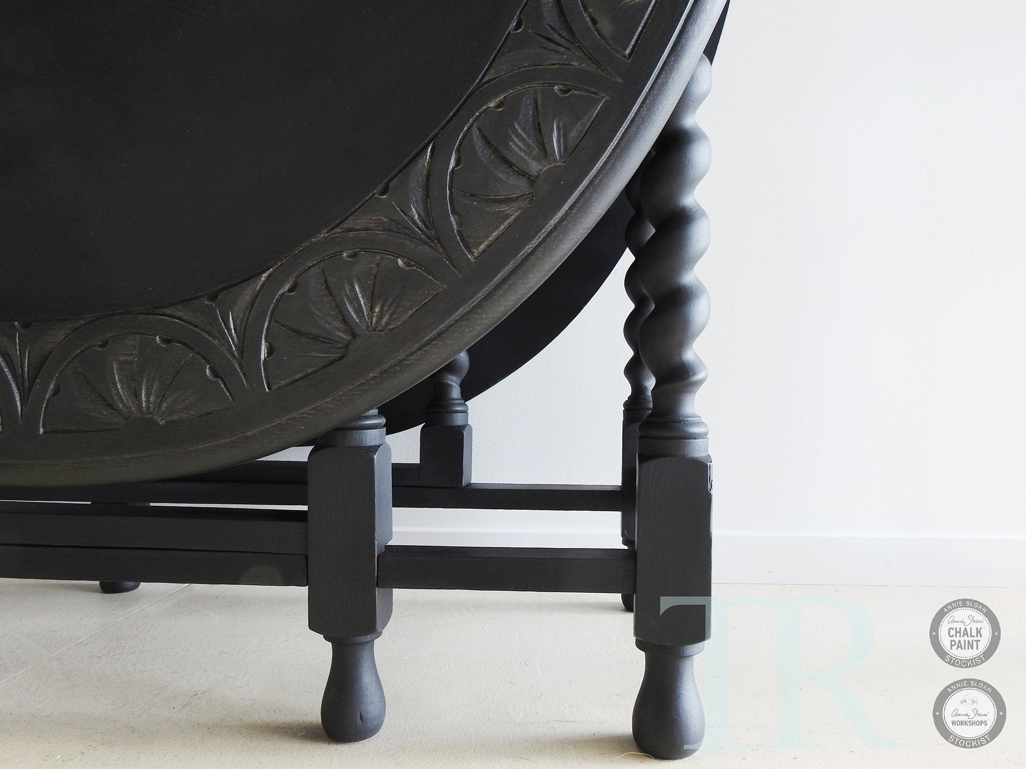 Not For Sale - Delia: Carved oak gate leg drop leaf table