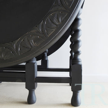 Not For Sale - Delia: Carved oak gate leg drop leaf table
