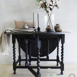 Not For Sale - Delia: Carved oak gate leg drop leaf table