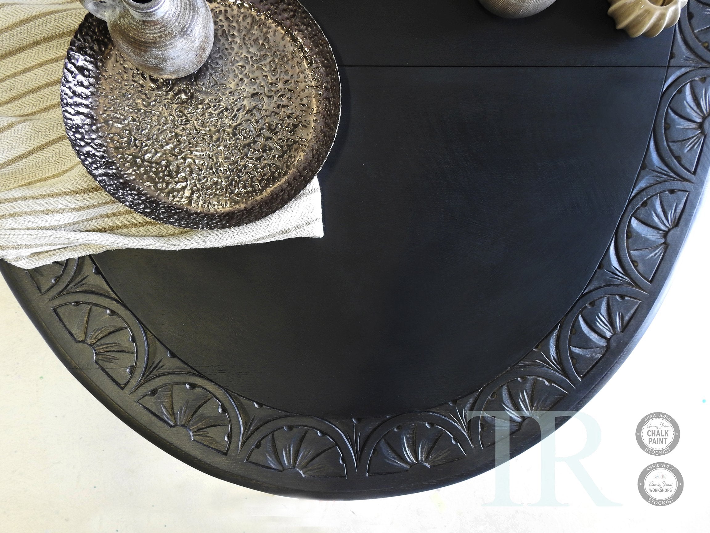Not For Sale - Delia: Carved oak gate leg drop leaf table