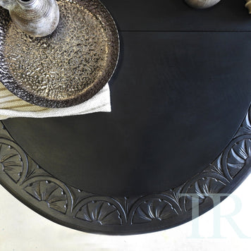 Not For Sale - Delia: Carved oak gate leg drop leaf table