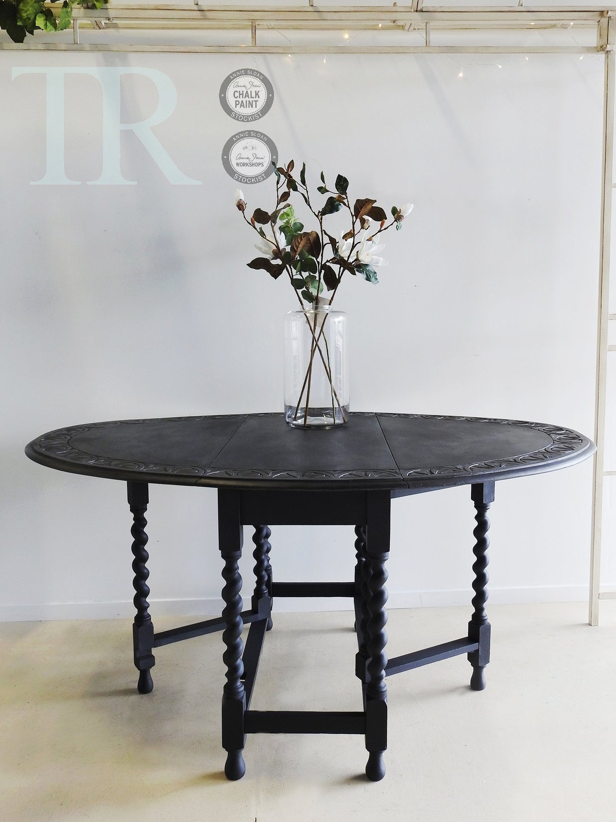Not For Sale - Delia: Carved oak gate leg drop leaf table