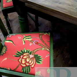 Not For Sale - Commissioned Bespoke Dining Suite in Antibes Green with natural rustic top