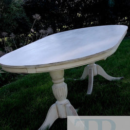 Not For Sale - Commissioned Dining Suite in Old White with Ikaat textile