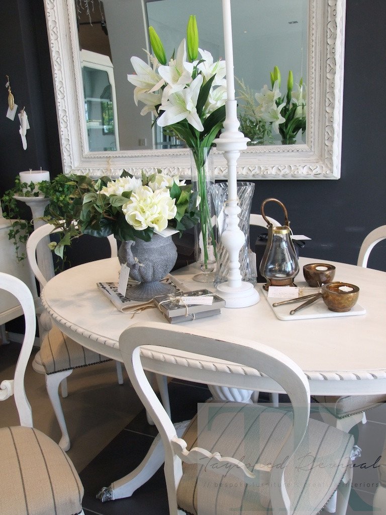 Not For Sale - The Duponts : French Elegance collection, Pure White dining room suite.