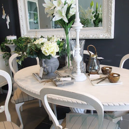 Not For Sale - The Duponts : French Elegance collection, Pure White dining room suite.