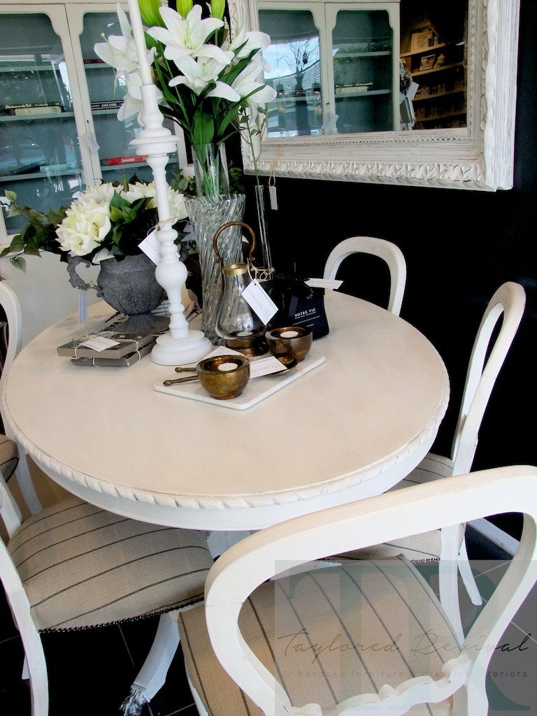 Not For Sale - The Duponts : French Elegance collection, Pure White dining room suite.