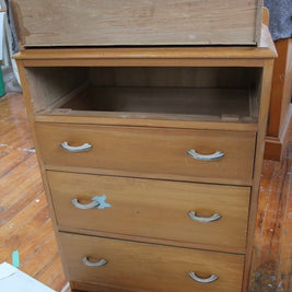 Commissioned duck egg blue drawers.