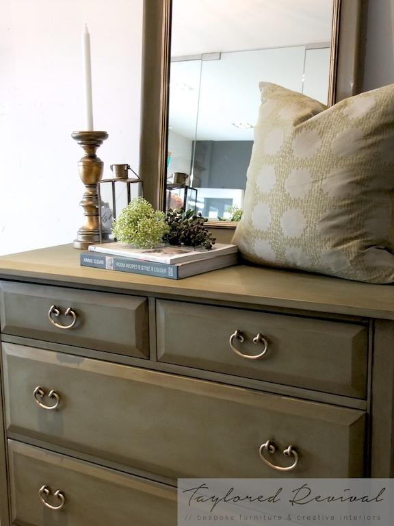 Not For Sale - Commissioned set of drawers and mirror in Chateau Grey
