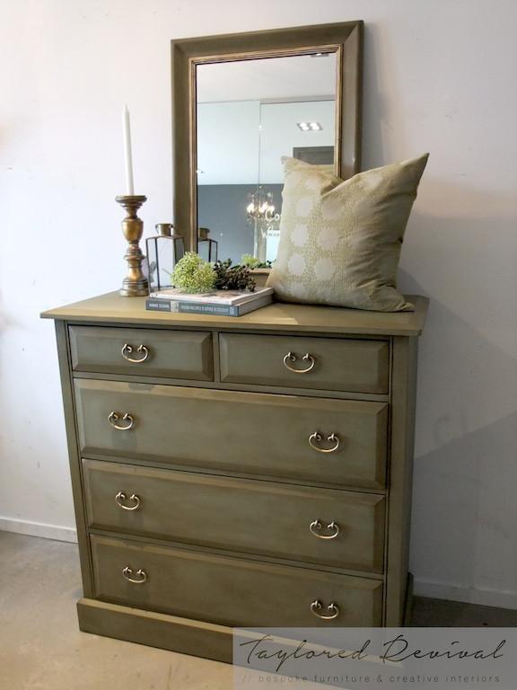 Not For Sale - Commissioned set of drawers and mirror in Chateau Grey
