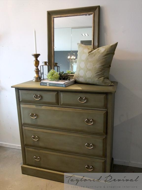 Not For Sale - Commissioned set of drawers and mirror in Chateau Grey