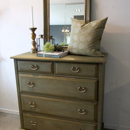 Not For Sale - Commissioned set of drawers and mirror in Chateau Grey