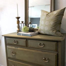 Not For Sale - Commissioned set of drawers and mirror in Chateau Grey