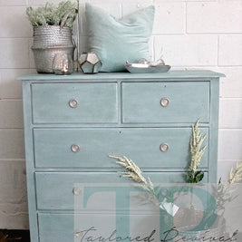 Not For Sale - Commissioned Drawers: Duck Egg blue drawers with white wash