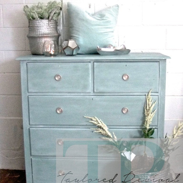 Not For Sale - Commissioned Drawers: Duck Egg blue drawers with white wash