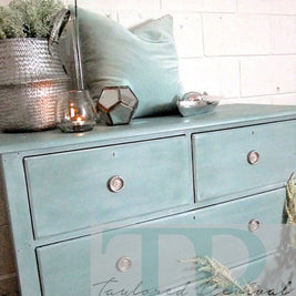 Not For Sale - Commissioned Drawers: Duck Egg blue drawers with white wash