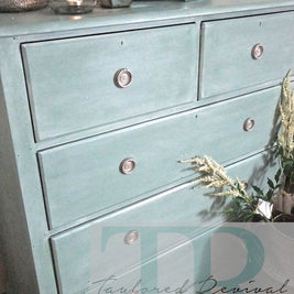 Not For Sale - Commissioned Drawers: Duck Egg blue drawers with white wash