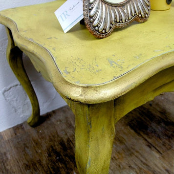 Not For Sale - Elda: Light mustard rustic side table