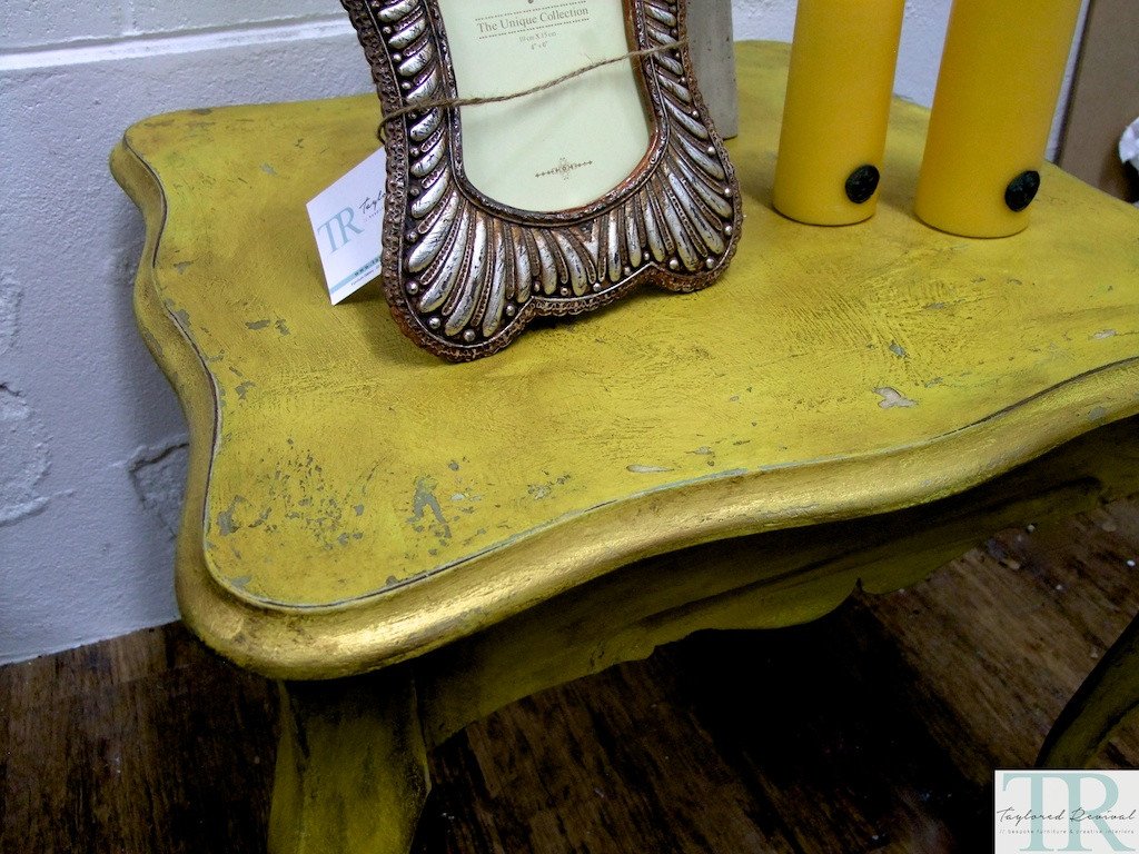 Not For Sale - Elda: Light mustard rustic side table