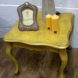 Not For Sale - Elda: Light mustard rustic side table