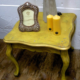 Not For Sale - Elda: Light mustard rustic side table