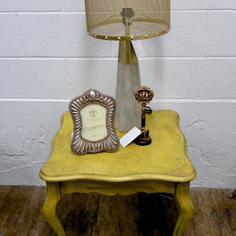 Not For Sale - Elda: Light mustard rustic side table