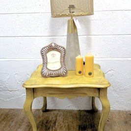 Not For Sale - Elda: Light mustard rustic side table