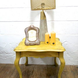 Not For Sale - Elda: Light mustard rustic side table