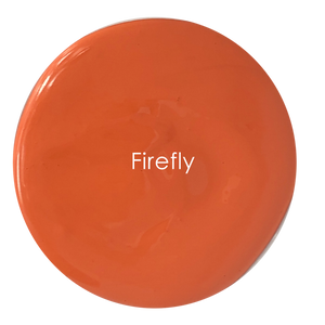 Matte chalk paint in vibrant orange – Firefly detail