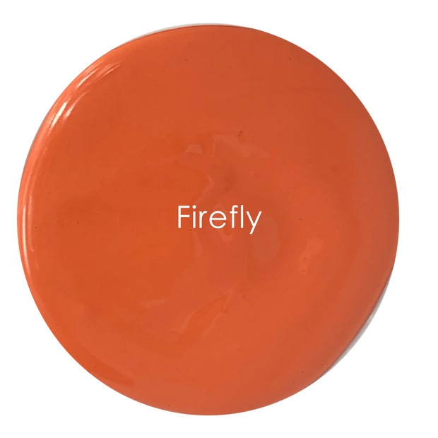 Matte chalk paint in vibrant orange – Firefly detail