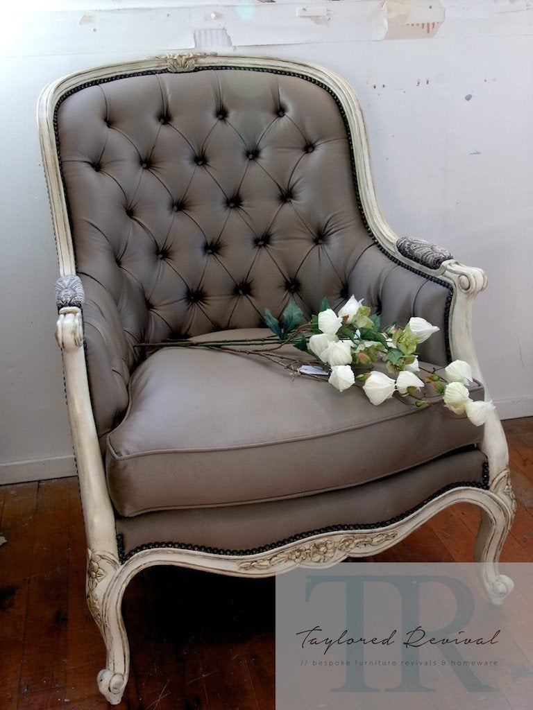 Not For Sale - Commissioned French Style Chair in Old White