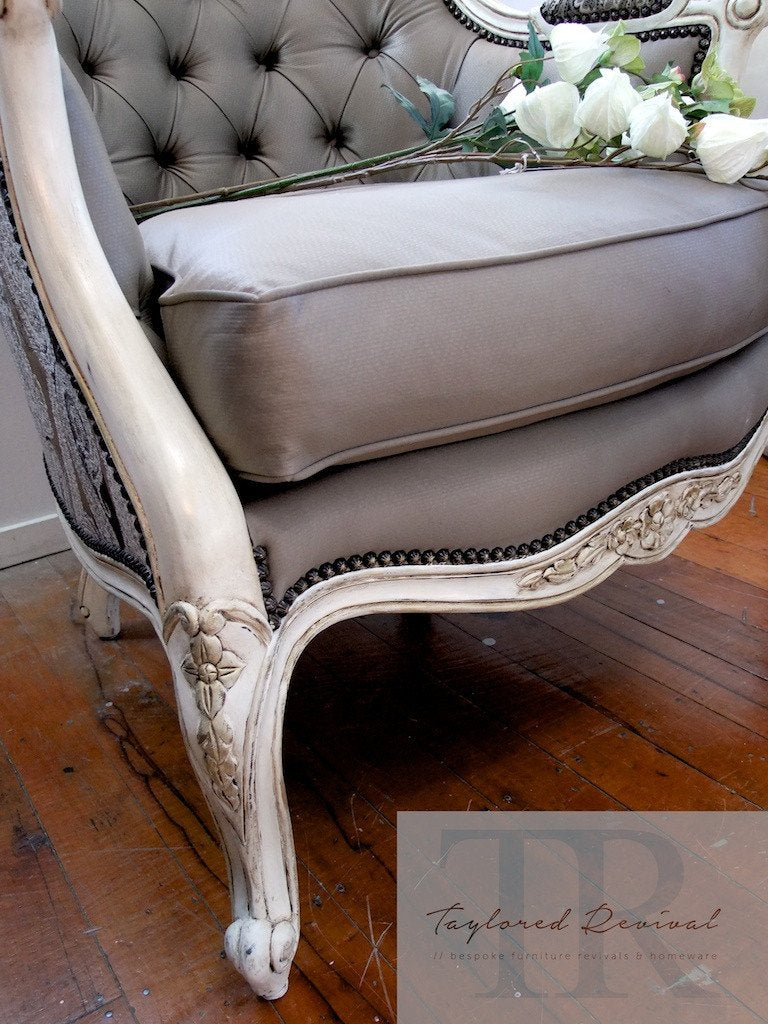 Not For Sale - Commissioned French Style Chair in Old White