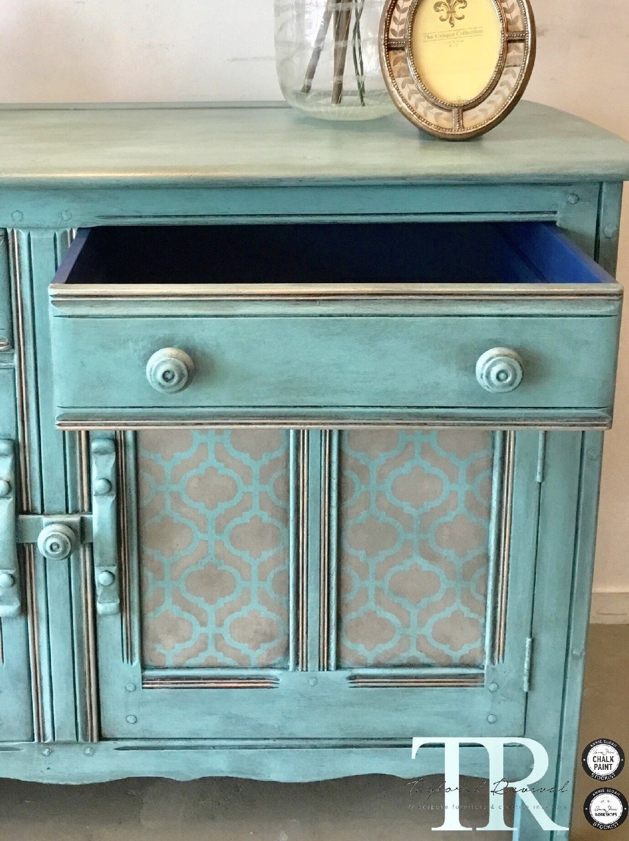Not For Sale - Ira: Oak hand painted & stencilled sideboard