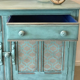 Not For Sale - Ira: Oak hand painted & stencilled sideboard