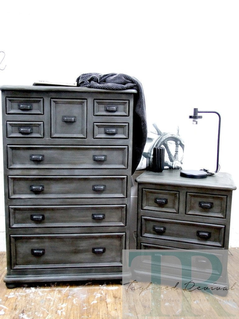 Not For Sale - Commissioned Bedroom suite in Graphite with French Linen wash