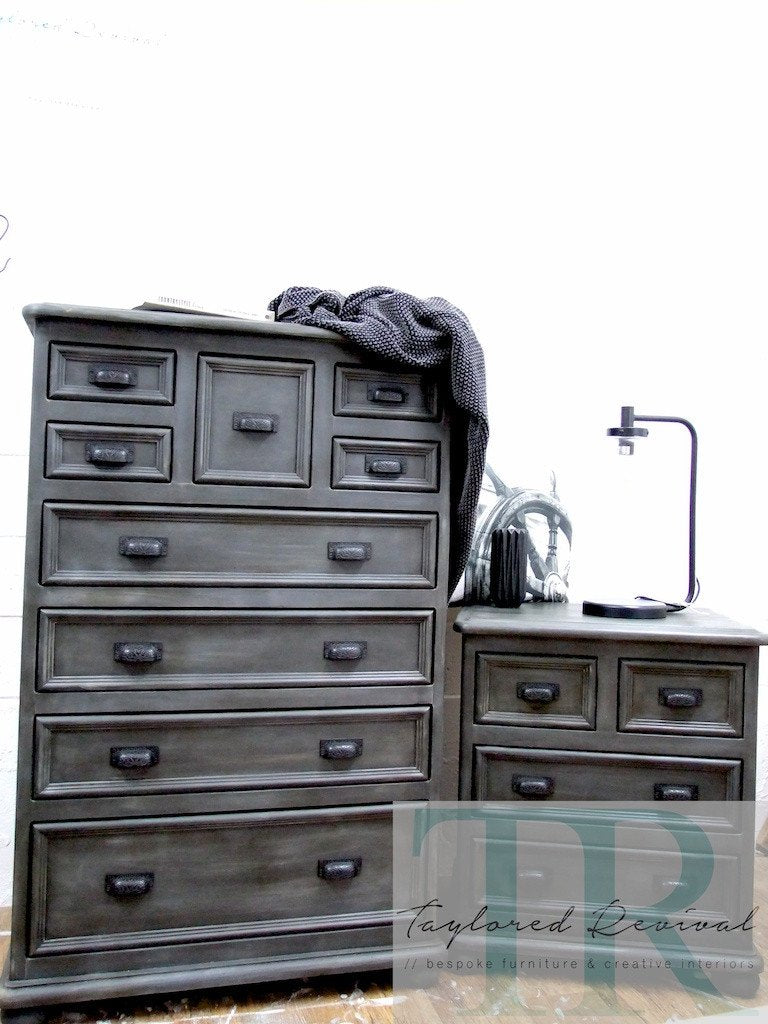 Not For Sale - Commissioned Bedroom suite in Graphite with French Linen wash