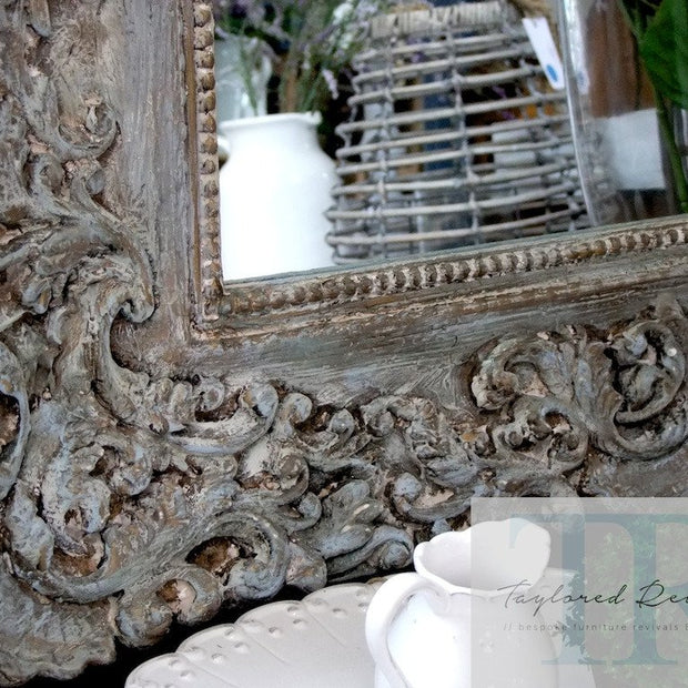 Not For Sale - Gwyneth: Rustic large filigree mirror in Louis blue and Duck Egg and Coco.