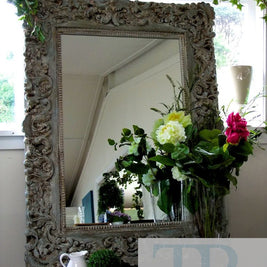Not For Sale - Gwyneth: Rustic large filigree mirror in Louis blue and Duck Egg and Coco.