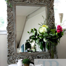 Not For Sale - Gwyneth: Rustic large filigree mirror in Louis blue and Duck Egg and Coco.
