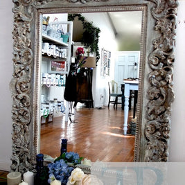Not For Sale - Gwyneth: Rustic large filigree mirror in Louis blue and Duck Egg and Coco.