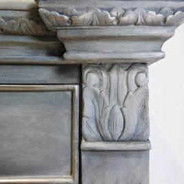 Not For Sale - Veronica: 7 Drawer Pillar chest in Dove with layered Blues and Silver detailing