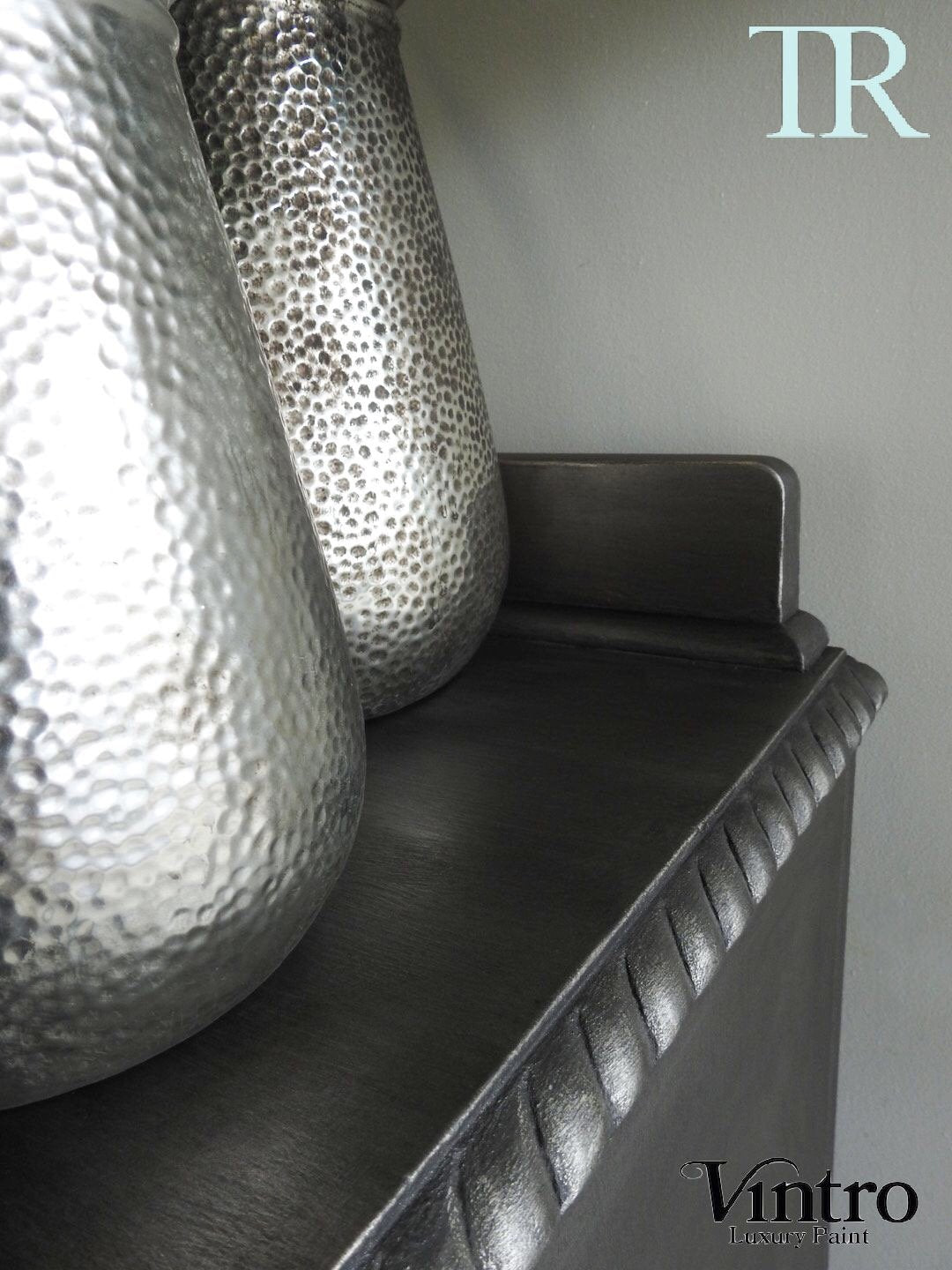 Not For Sale - Xena : Antique Solid Mahogany Sideboard in Pewter Metallic Finish