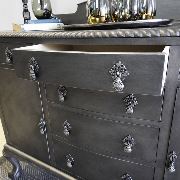 Not For Sale - Xena : Antique Solid Mahogany Sideboard in Pewter Metallic Finish