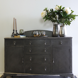 Not For Sale - Xena : Antique Solid Mahogany Sideboard in Pewter Metallic Finish