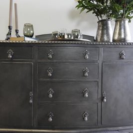 Not For Sale - Xena : Antique Solid Mahogany Sideboard in Pewter Metallic Finish